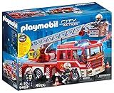 PLAYMOBIL City Action 9463 Fire Ladder Unit with Extendable Ladder, Light and Sound, RC-capable, Toy for Children Ages 4+