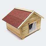 Wiltec Kleines Katzenhaus für Garten oder Terasse Katzenhütte Wurfkiste isoliert wetterfest
