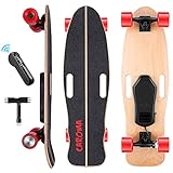 Longboard Elektro Skateboard,82cm Elektrisch Longboard mit Kabelloser Fernbedienung,350W Motor Roller,6-12km Reichweite,20 km/h Speed,Electric Skateboard Longboard Scooter für Jugendliche Erwachsene