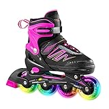 Hiboy verstellbare Inline-Skates mit Allen beleuchteten Rädern, beleuchteten Outdoor- und Indoor-Rollschuhen für Jungen, Mädchen, Anfänger, S (EU 31-34)