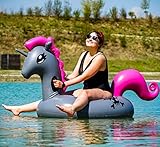 corimori Luftmatratze Einhorn Ruby, Wasser-Spielzeug für Strand & Pool-Party, Schwimmtier, Badeinsel aus Premium PVC, Designed in Germany