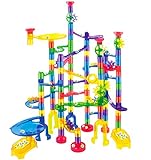 JOYIN 170 Stück Mehrfarbige Murmelbahn Marble Run Set mit 120 Kunststoffteile 50 Glasmurmeln, Bausteine, Kugelbahn Lernspielzeug, Bausteinspielzeug, Konstruktionspielzeug für Kinder