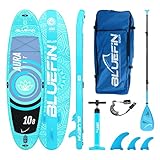 Bluefin SUP 10′8″ Aura FIT Stand-up-Paddleboard-Kit | 6' Dick | Fiberglas-Paddel - Fitness- & Yoga-Paddleboard | Aqua-Fitness | Komplettes Zubehör | 5 Jahre Garantie