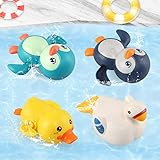 LinStyle Baby Badespielzeug, 4 Pack Badewannenspielzeug, Wasserspielzeug Baby Bade Bad Schwimmen Badewanne Pool Spielzeug Uhrwerk Schwimmbad Spielzeug, Geschenke für Kinder Jungen und Mädchen