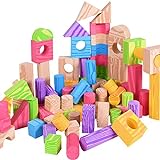 Spielwerk Bauklötze 100 große XL Bunte Bausteine weicher Schaumstoff Holzdesign Steine Pädagogisches Kinder Spielzeug
