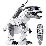 RC Ferngesteuert Dinosaurier Roboter, ANTAPRCIS Programmierbar Dino mit Licht und Sound, Intelligent Interaktive Spielzeug mit Brüllen, Tanz- und Schussfunktion für Kinder Jungen Mädchen Geschenk