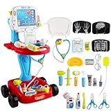 deAO Toys Little Doctor tragbares Krankenhaus-Spielset für Kinder, für Rollenspiele, mit Zubehör