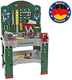 Theo Klein 8580 Bosch Work-Station | 44-teilig | Werkbank inkl. Arbeitssplatte mit Lernfunktion | Spielzeug für Kinder ab 3 Jahren