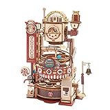 ROKR Holzbausatz 3D Holzpuzzle Kugelbahn Bausatz Murmeln für Kinder und Erwachsene, Marble Chocolate Factory