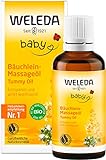 WELEDA Bio Baby Bäuchlein Massageöl, Naturkosmetik Massage Öl gegen Bauchschmerzen und Krämpfe von Babys und Kleinkindern, Pflegeöl zur Verdauungsförderung (1 x 50 ml)