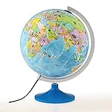 Globus Atmosphere Solid Scout 30 | beleuchteter und drehbarer Globus für Kinder und Jugendliche | Illustrierte Kartografie mit beiliegendem informativen Heftchen | Durchmesser 30 cm