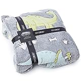 CityComfort Kuscheldecke, Dinosaurier Decke, Kuschelige und Dekorative Flanelldecke für Kinder, Sherpa Fleece Decke, Warm Polar Fleece, Tolle Geschenke für Dino Liebhaber