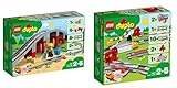 Lego Duplo 2er Set: 10872 Eisenbahnbrücke und Schienen + 10882 Eisenbahn Schienen