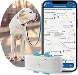 TKMARS GPS Tracker 4G für Hunde, Echtzeit-Tracking Kostenlose APP/Plattform Kein ABO, 700mAh Wasserdichter Haustier-Tracker mit Ton- und Lichtalarm