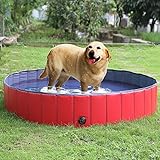 Hundepool Swimmingpool Für Hunde und Katzen Schwimmbecken Hund Planschbecken Hundebadewanne Faltbarer Pool mit PVC-rutschfest Verschleißfest (160 * 30cm)