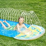 CLISPEED Rasen-Wasserrutschen für Kinder, 15,7 Fuß einfach einzurichten und aufblasbarer Pool Wasserrutschen und Rutsche Outdoor-Sommer-Wasserspielzeug für Hinterhof-Rasen-Garten
