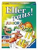 Ravensburger - 20760 Elfer Raus! Junior - Gesellschaftsspiel für 2-6 Spieler, Spiel ab 6 Jahren für Kinder und Erwachsene, Zahlenraum 1-21