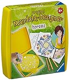 Ravensburger Mandala Designer Mini horses 29986, Zeichnen lernen für Kinder ab 6 Jahren, Kreatives Zeichen-Set mit Mandala-Schablone für farbenfrohe Mandalas, Yellow