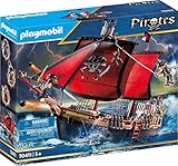 PLAYMOBIL Pirates 70411 Totenkopf-Kampfschiff mit Piraten, funktionstüchtigen Geschossen und vielen Zubehörteilen, schwimmfähig, Ab 5 Jahren [Exklusiv bei Amazon]